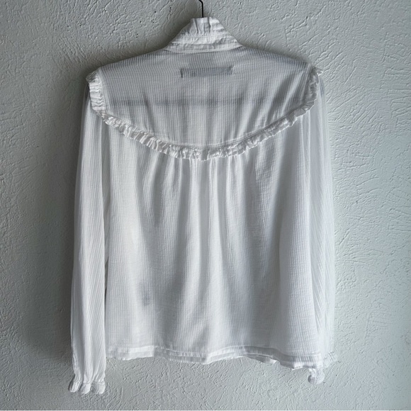 Raquel Allegra Luna Gibson Girl White Ruffle Blouse Sz 3 XL victorian romantic - Picture 4 of 7